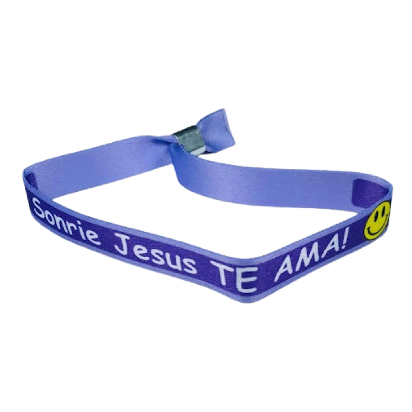 Pulsera Morada Sonrie Jesus Te Ama P585