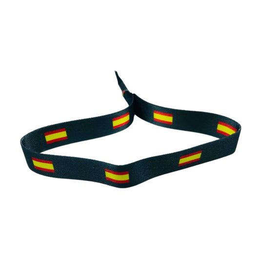 Pulsera Negra Bandera De Espana P573