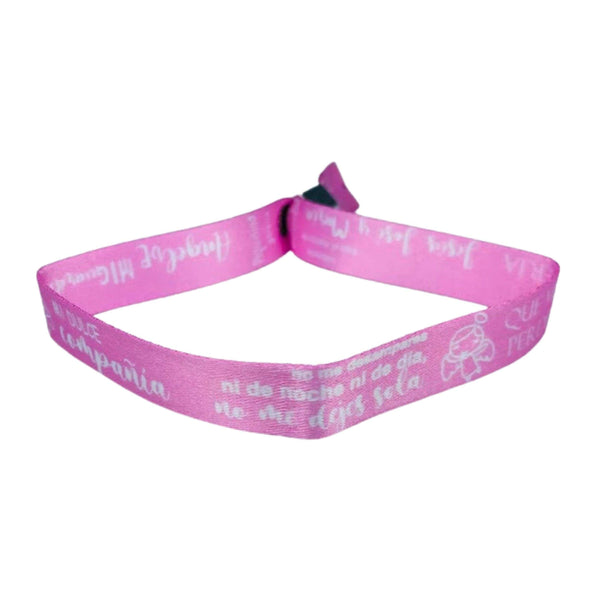 Pulsera - Rosa - Oracion Angel Guarda - Virgen de Covadonga  - P614
