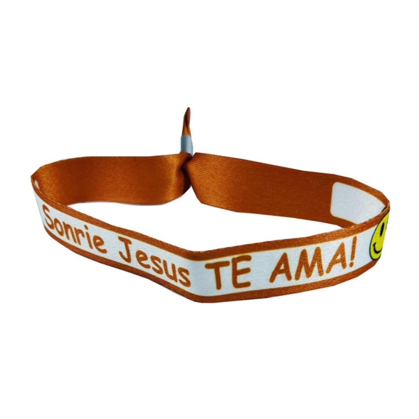 Pulsera Sonrie Jesus Te Ama Naranja P534