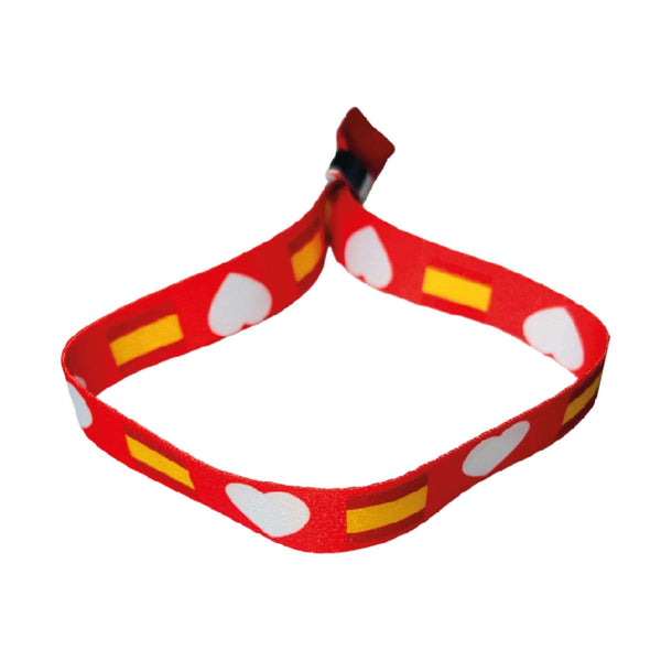 Bracelet – Red_ Heart Flag Spain - P1262