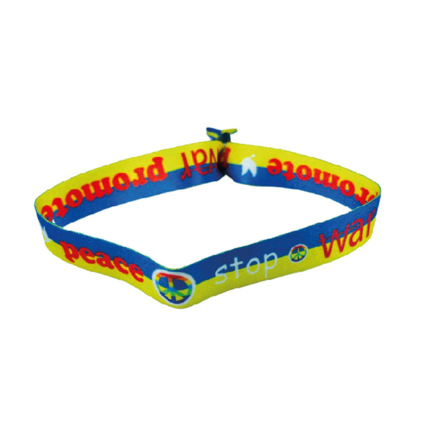 Armband – Stop War Promote Peace - Ukraine-Flagge – P1852
