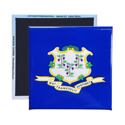 Square Magnet - State Flag CONNECTICUT - USA