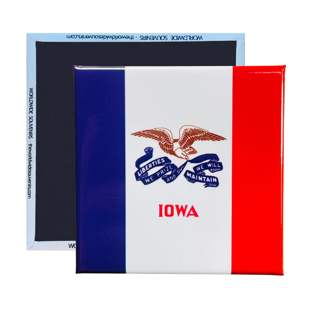 Quadratischer Magnet – Flagge des US-Bundesstaates Iowa