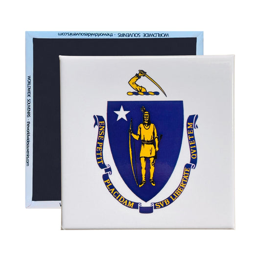 Square Magnet - State Flag MASSACHUSETTS - USA