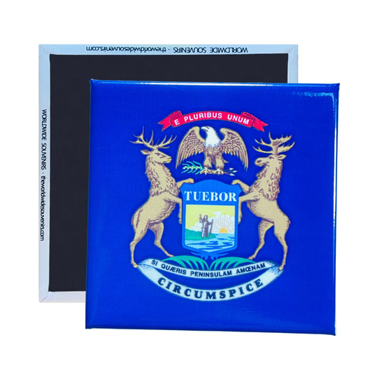 Square Magnet - State Flag MICHIGAN - USA