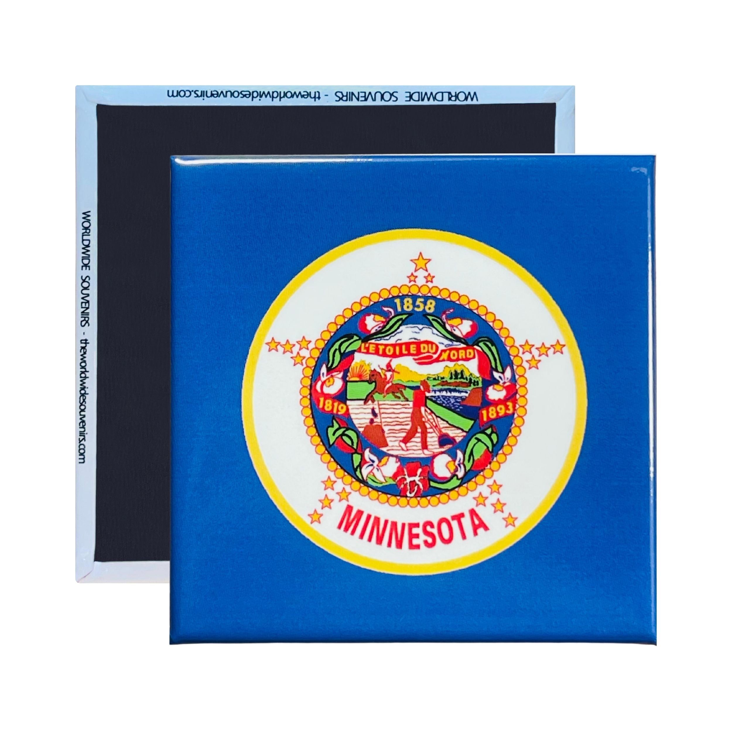 Square Magnet - State Flag MINNESOTA - USA