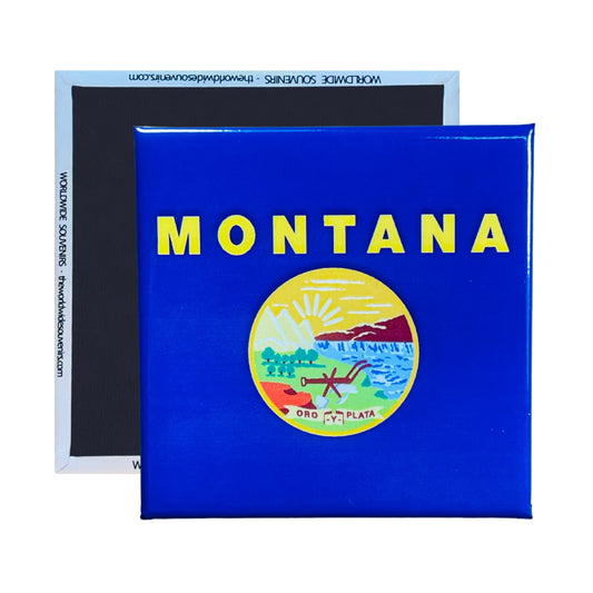 Square Magnet - State Flag MONTANA - USA
