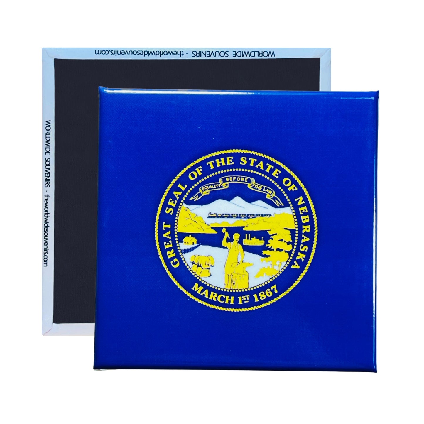 Square Magnet - State Flag NEBRASKA - USA