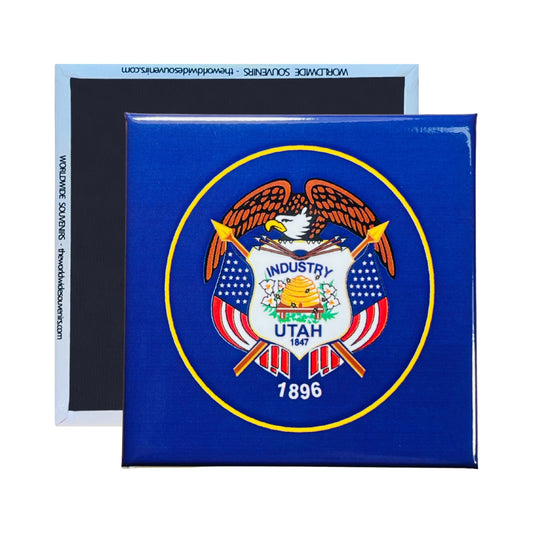 Square Magnet - State Flag UTAH - USA