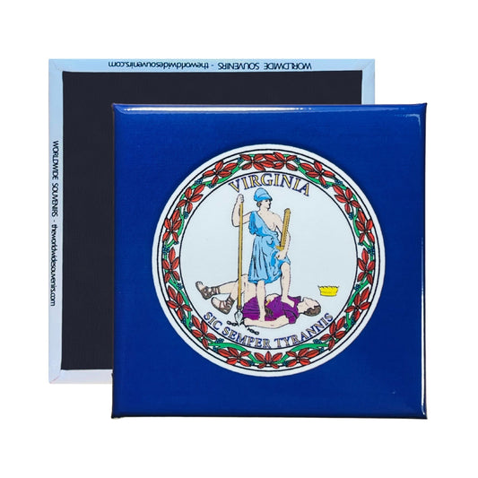 Square Magnet - State Flag VIRGINIA - USA