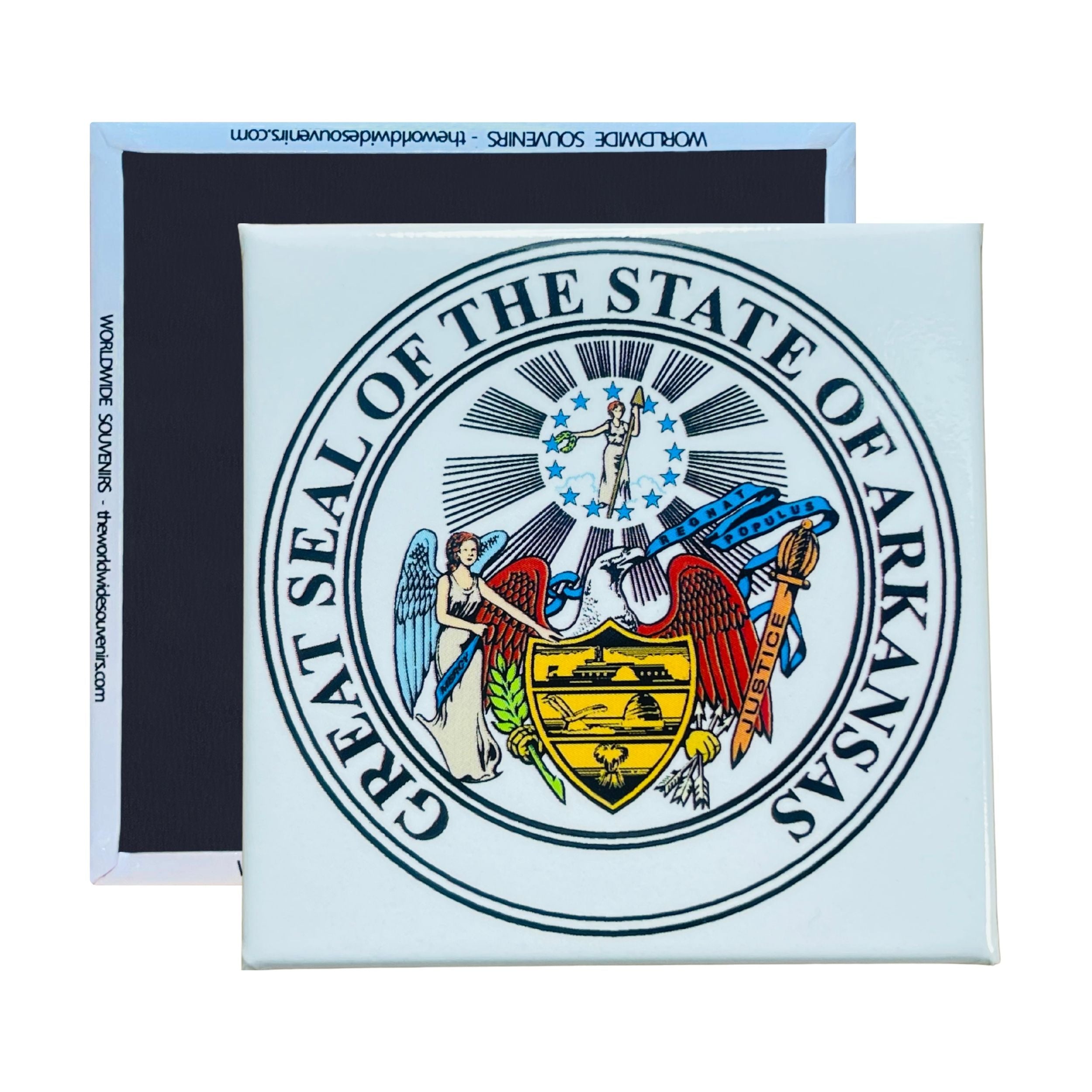 Square Magnet - State Seal ARKANSAS - USA