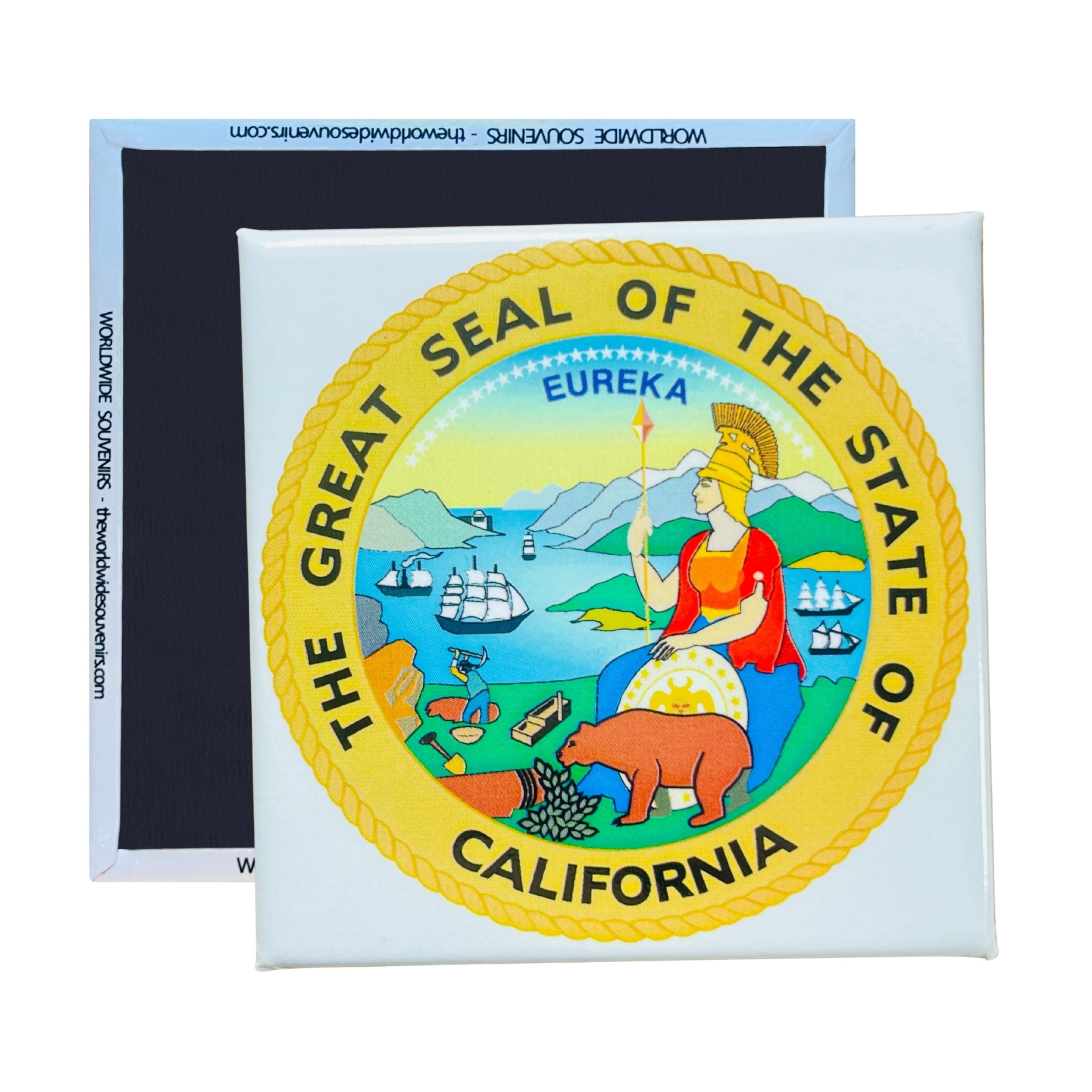 Square Magnet - State Seal CALIFORNIA - USA