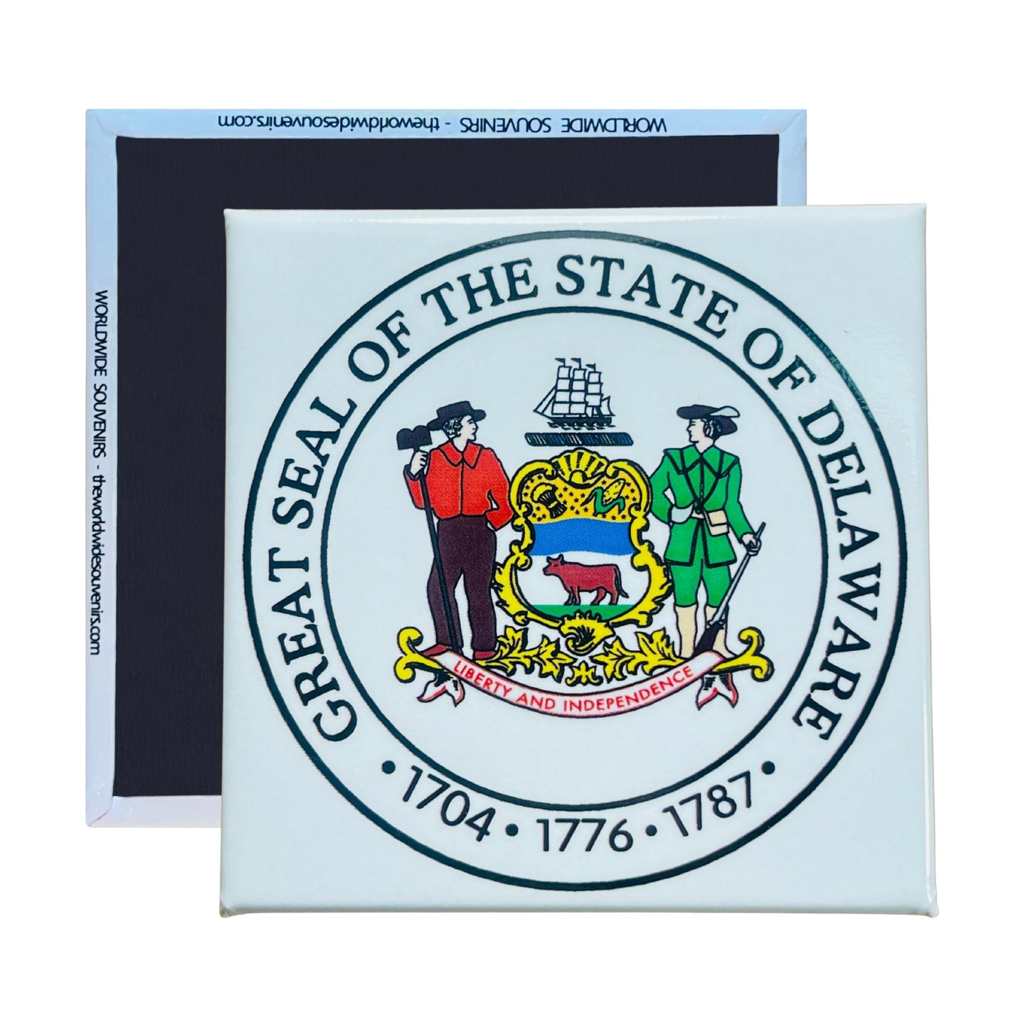 Square Magnet - State Seal DELAWARE - USA