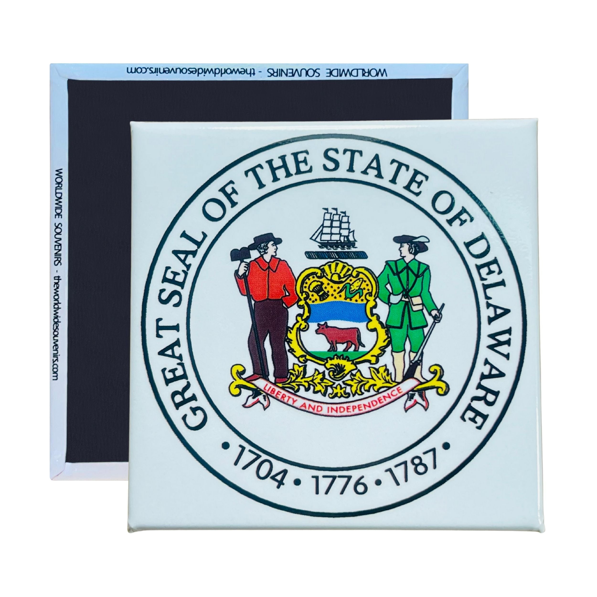 Square Magnet - State Seal DELAWARE - USA