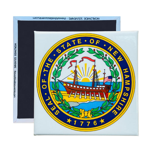 Square Magnet - State Seal of HAMPSHIRE - USA