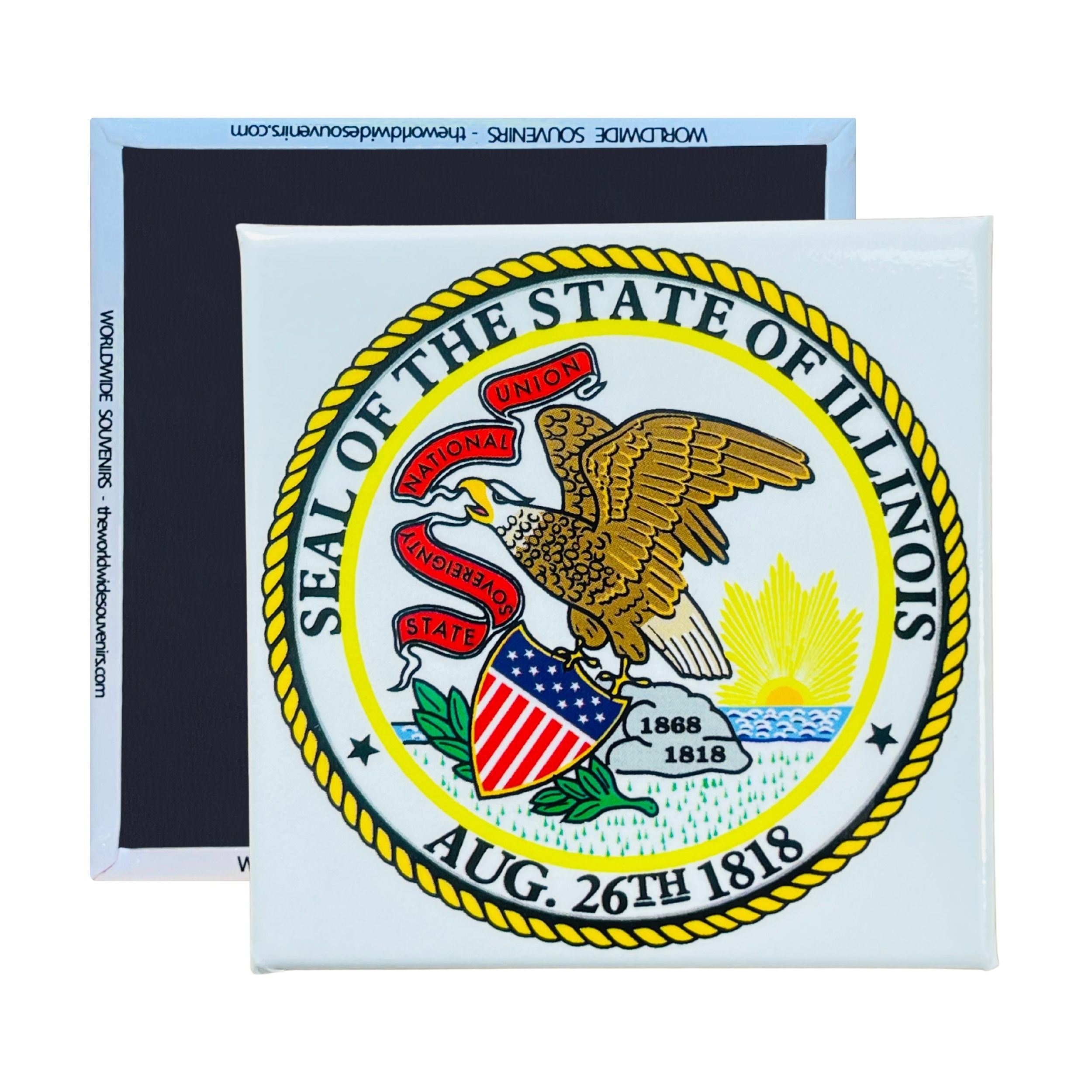Square Magnet - State Seal ILLINOIS - USA