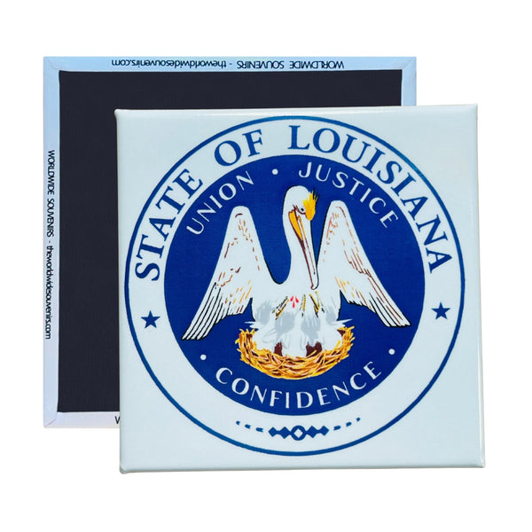 Square Magnet - State Seal of LOUISIANA - USA