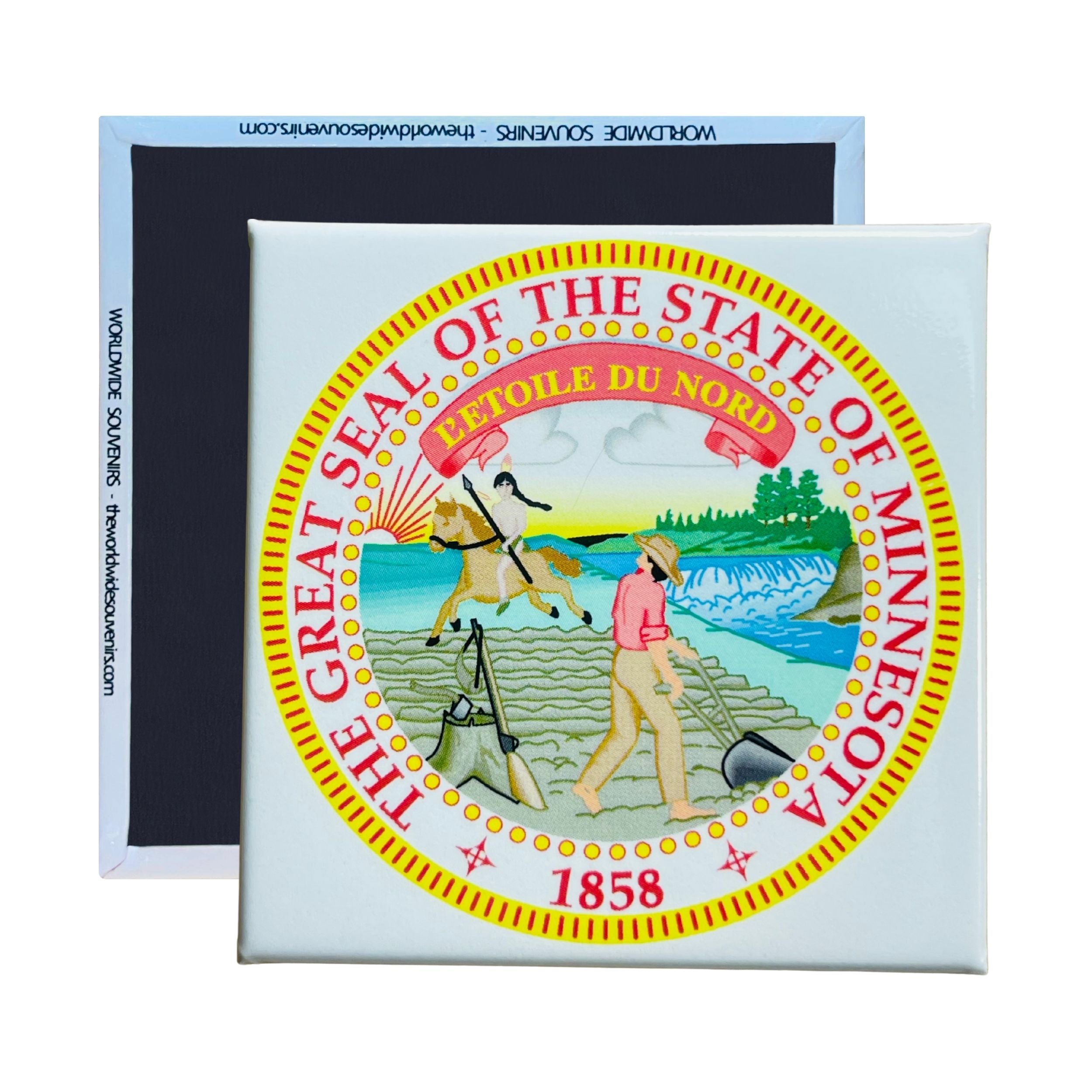 Square Magnet - State Seal MINNESOTA - USA