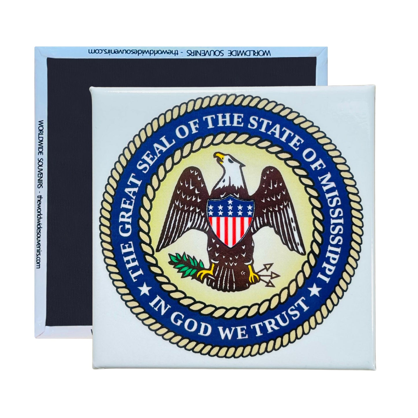 Square Magnet - State Seal MISSISSIPPI - USA