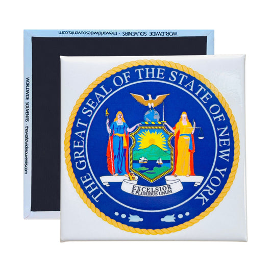 Square Magnet - State Seal NEW YORK - USA