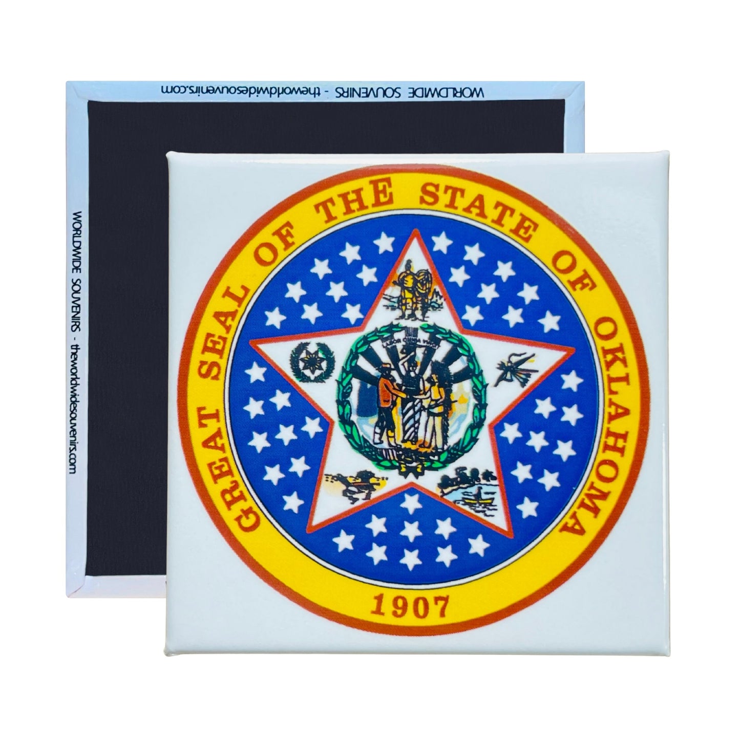 Square Magnet - State Seal OKLAHOMA - USA