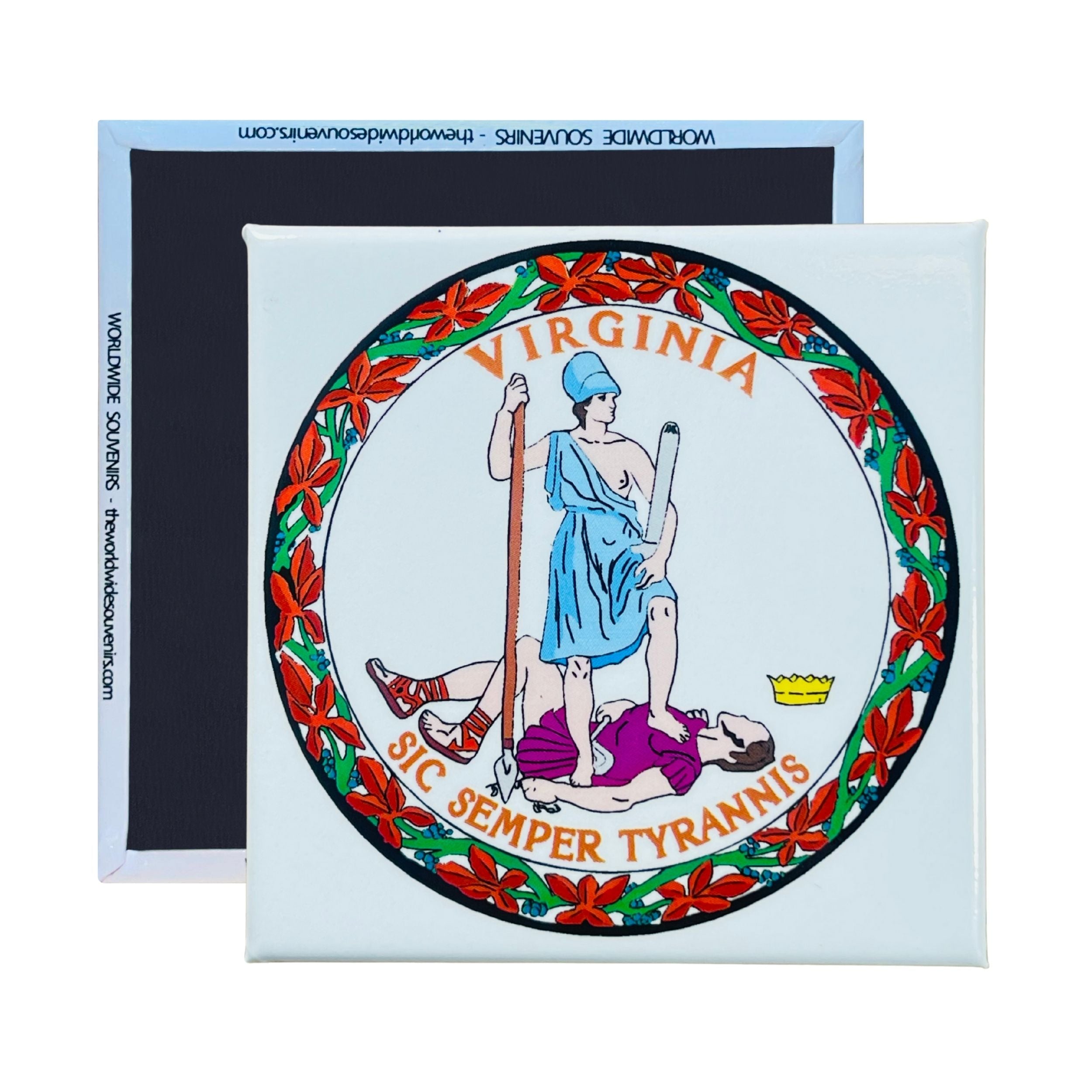 Square Magnet - State Seal VIRGINIA - USA