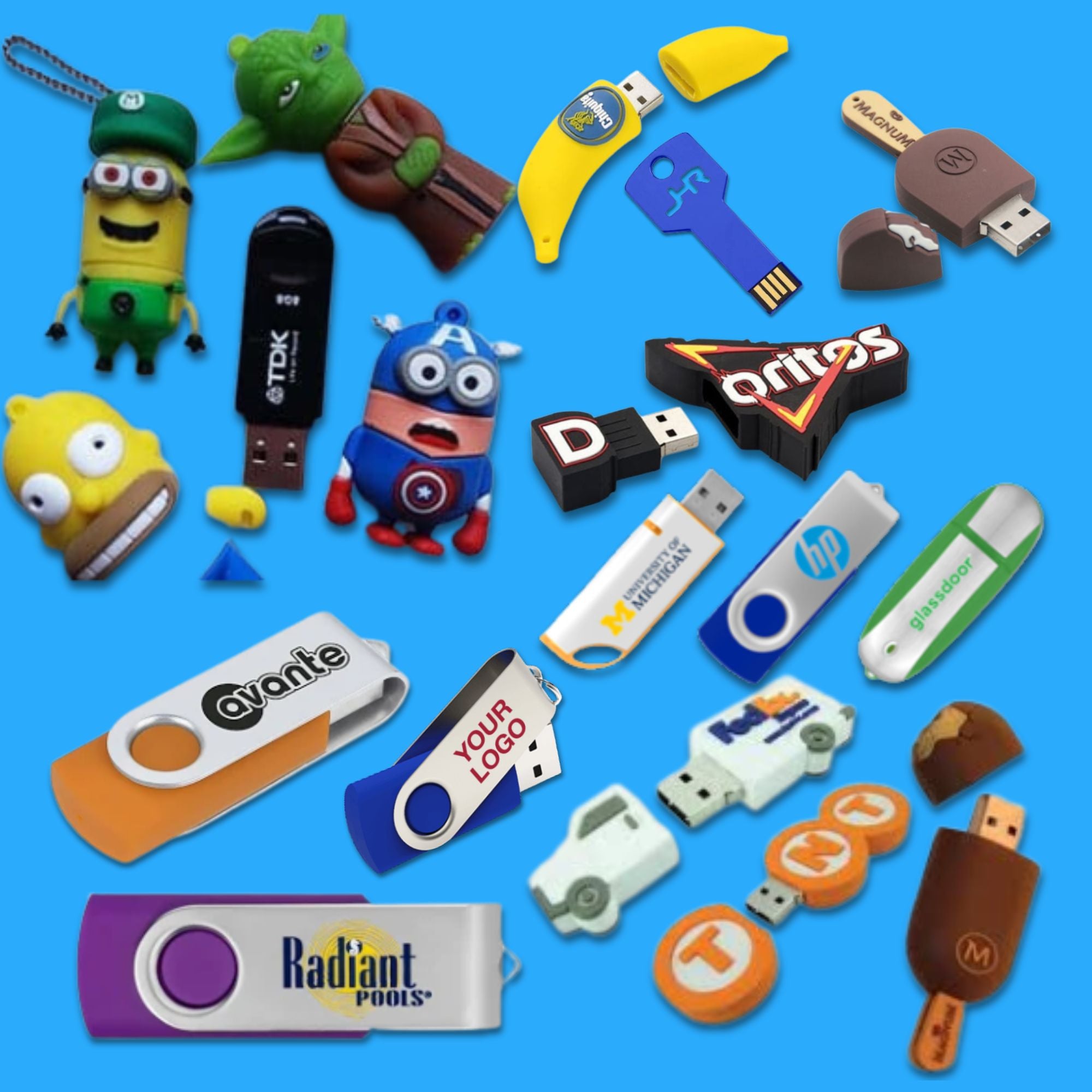 Pen drives personalizados com logótipo fabricados pela Astur Pins