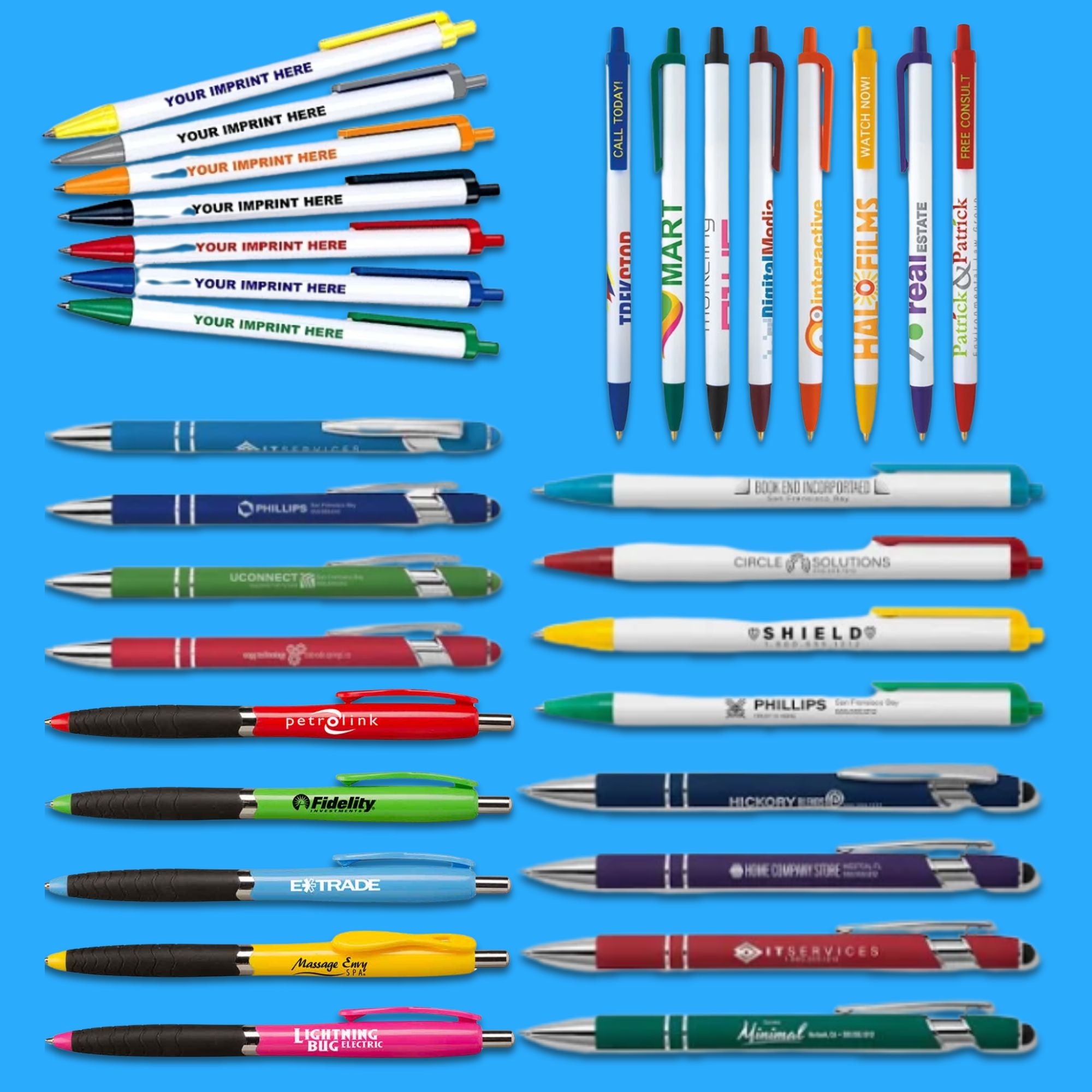 Colección de bolígrafos personalizados