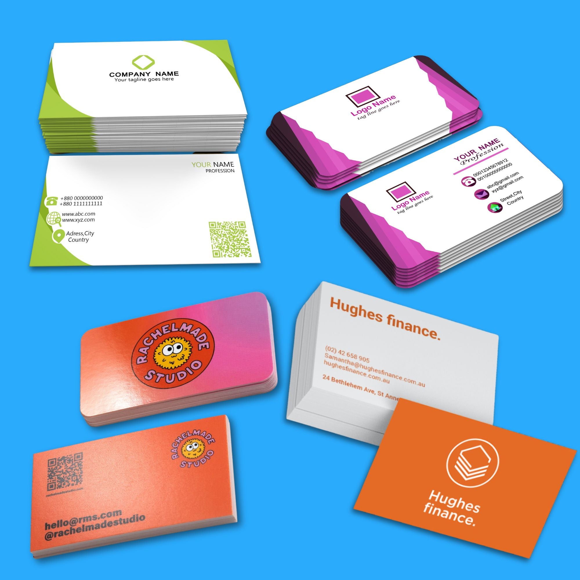 Cartões de visita personalizados padrão