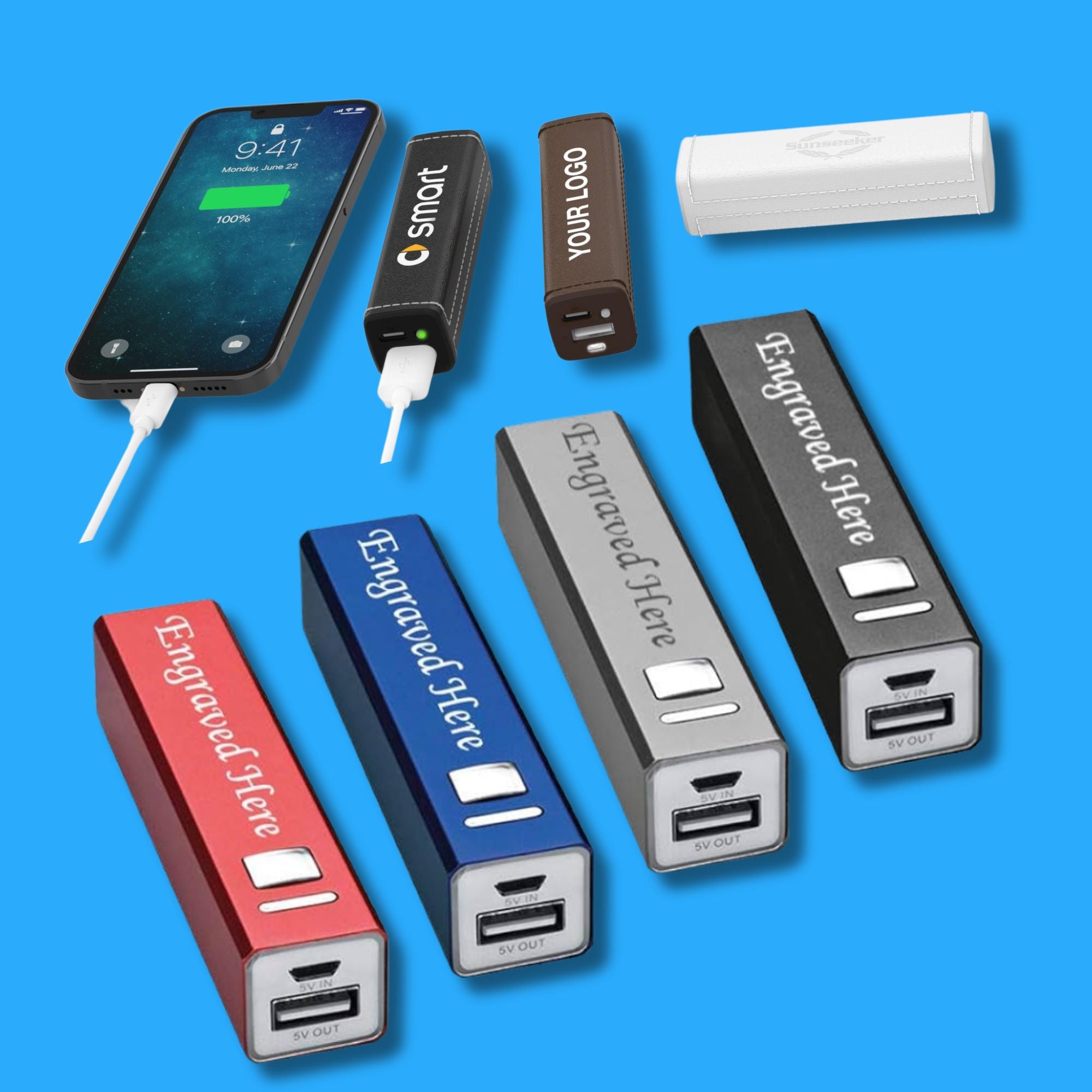 Batería externa personalizada con logotipo