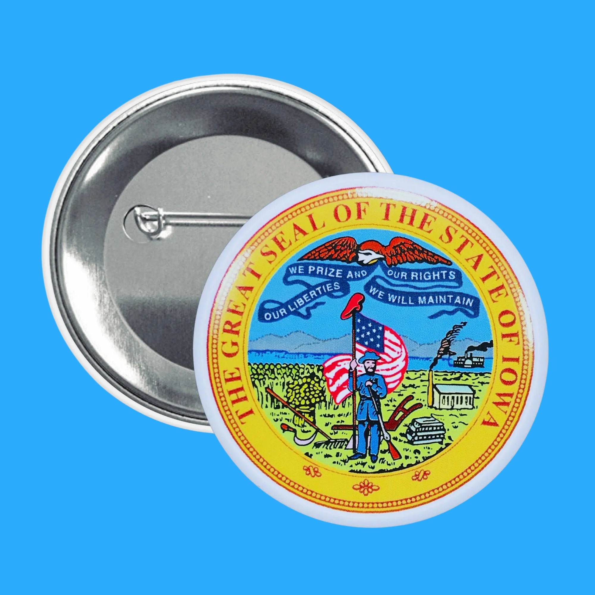Personalisierte Buttons mit Büroklammer zur Kennzeichnung
