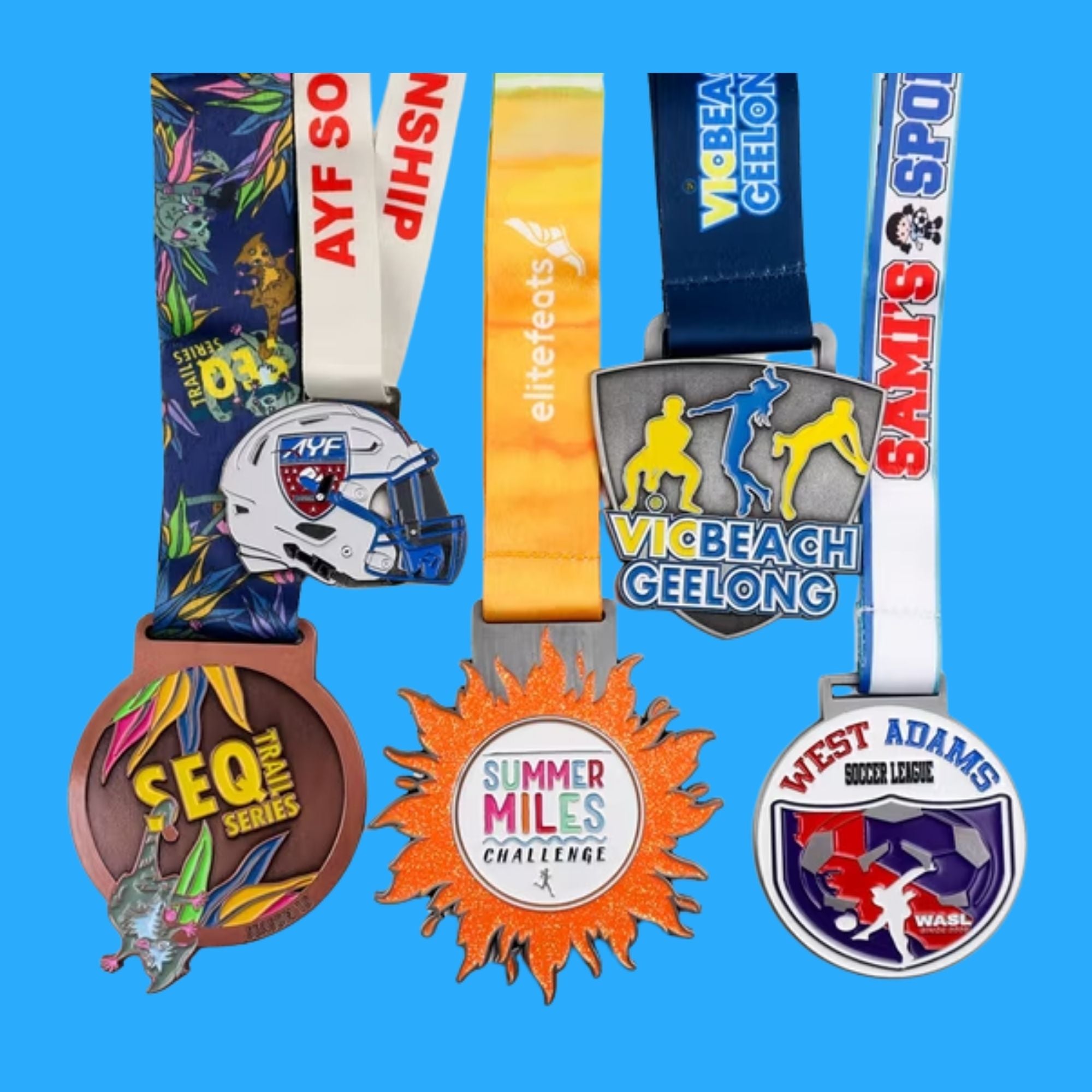 Medallas personalizadas con baño de oro, plata y bronce