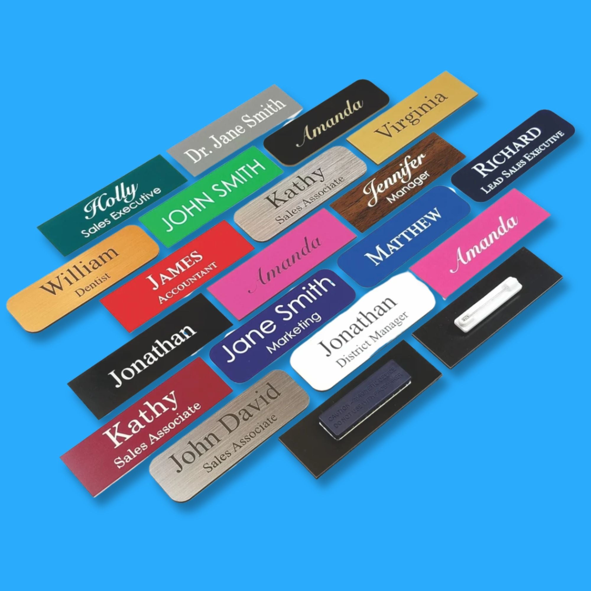 Name tag metálico personalizado