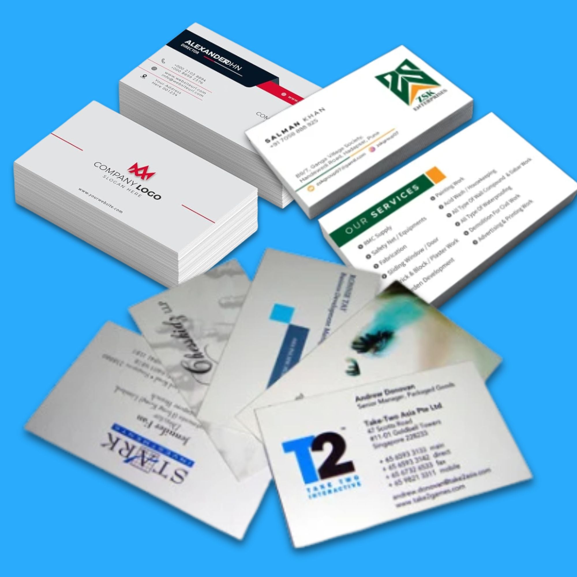 Cartões de visita personalizados para empresa