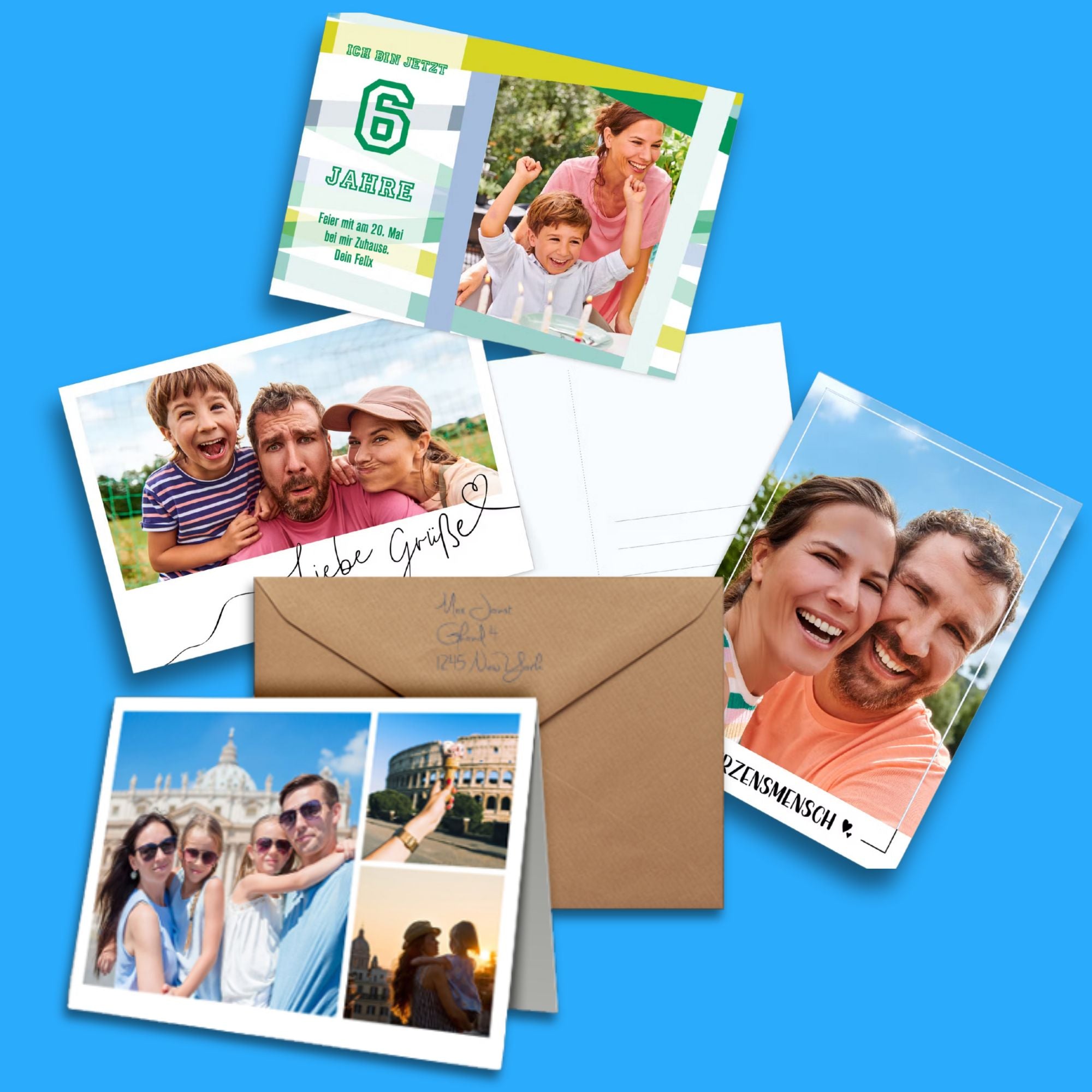 Postais personalizadas impressas pela Astur Pins