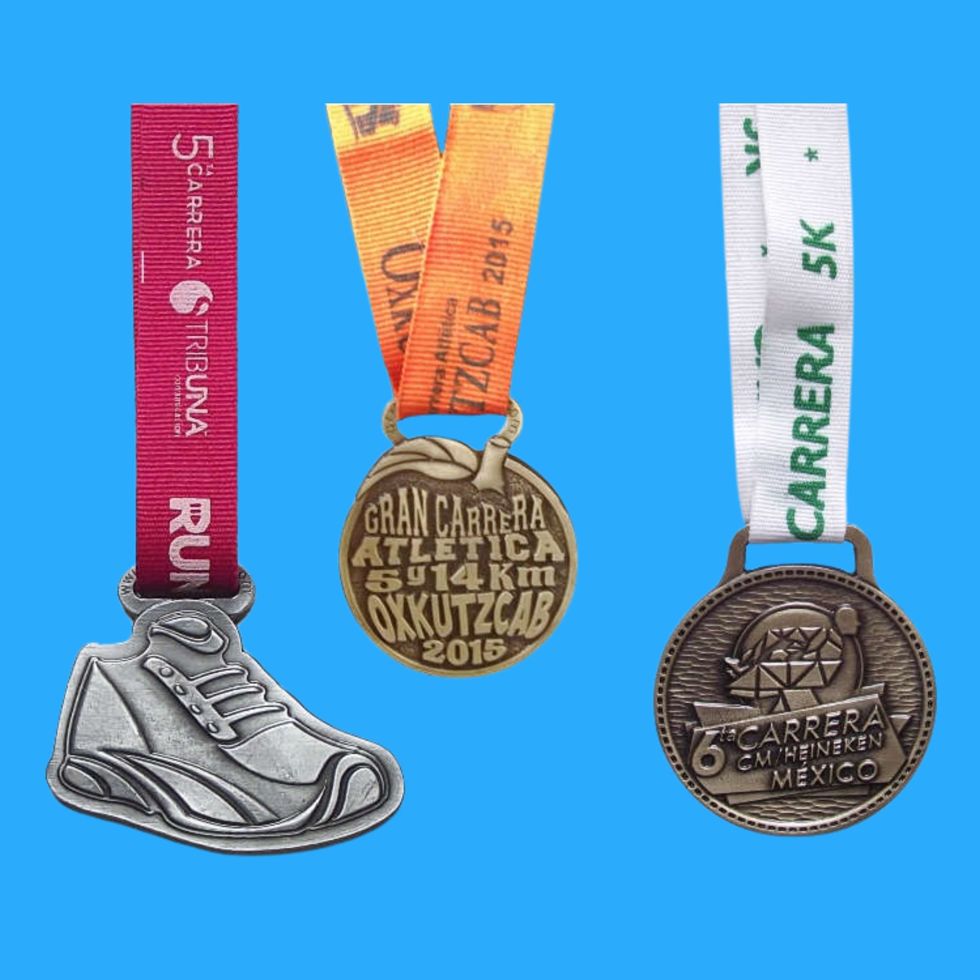 Medallas personalizadas entregadas en una competición