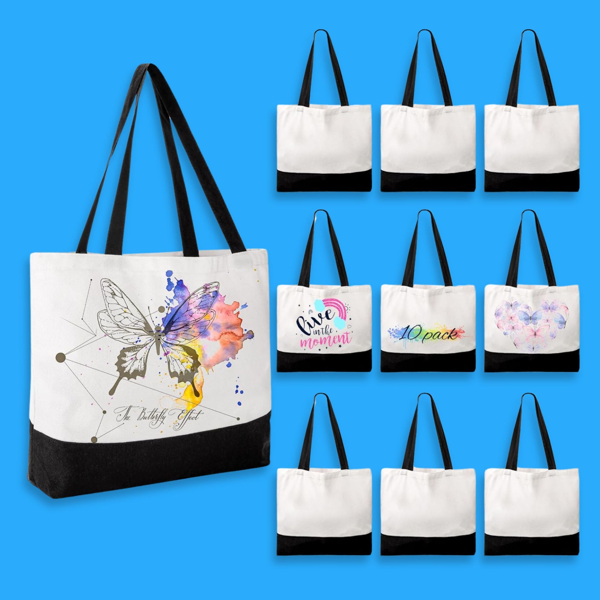 Bolsas de tela personalizadas con asas largas