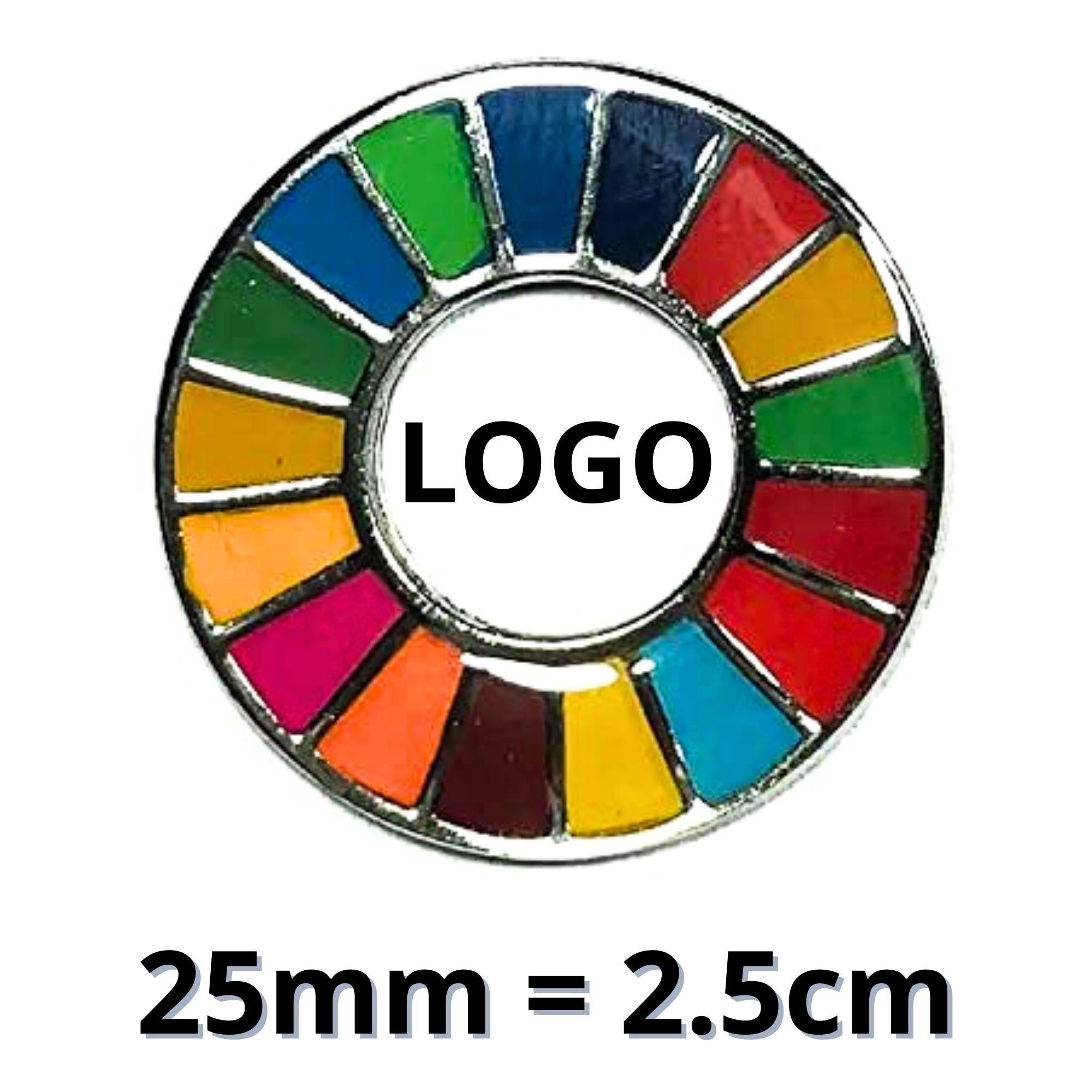 Pin ODS personalizado con el logo de una empresa en el centro