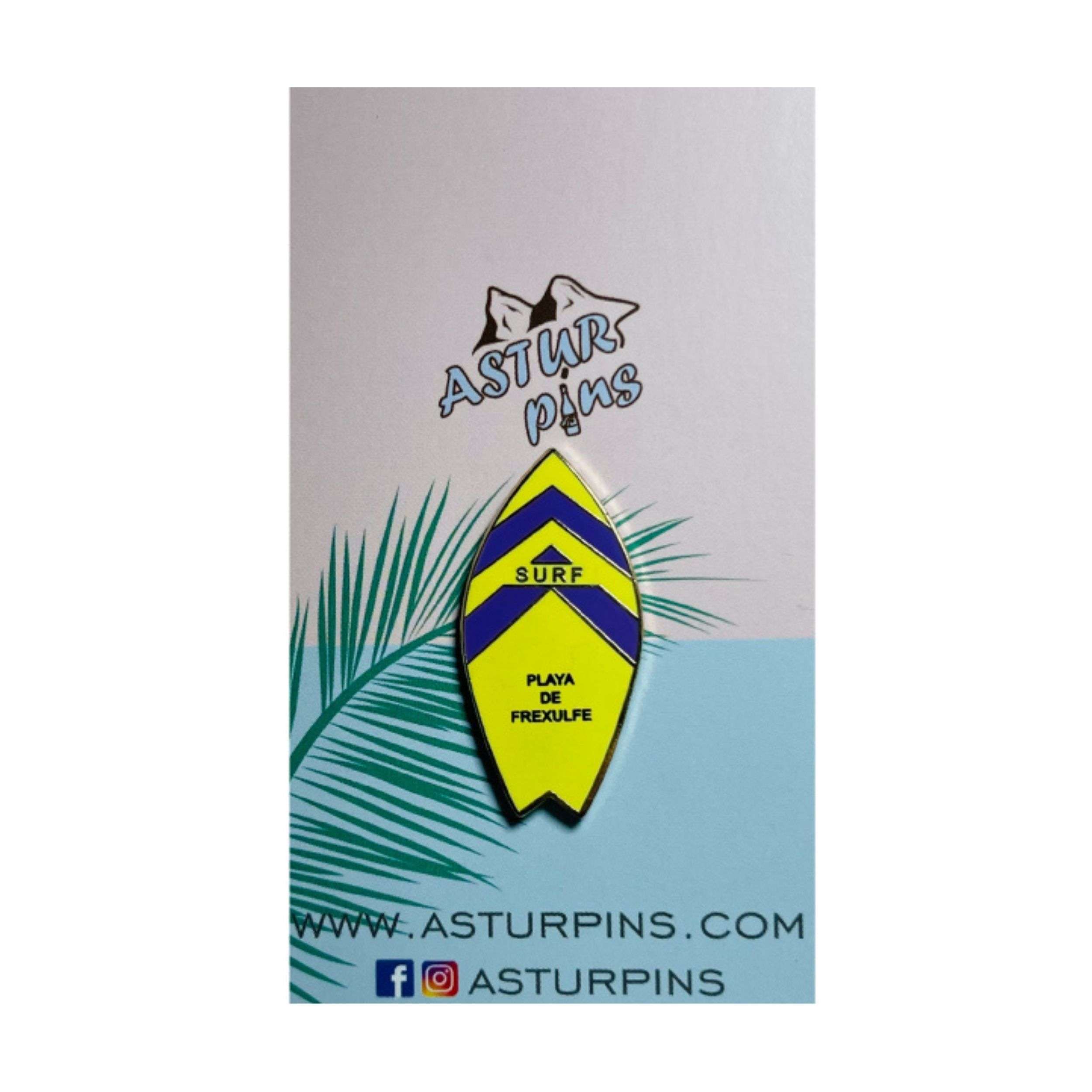 PIN TABLA SURF AMARILLA PLAYA DE FREXULFE ASTURIAS