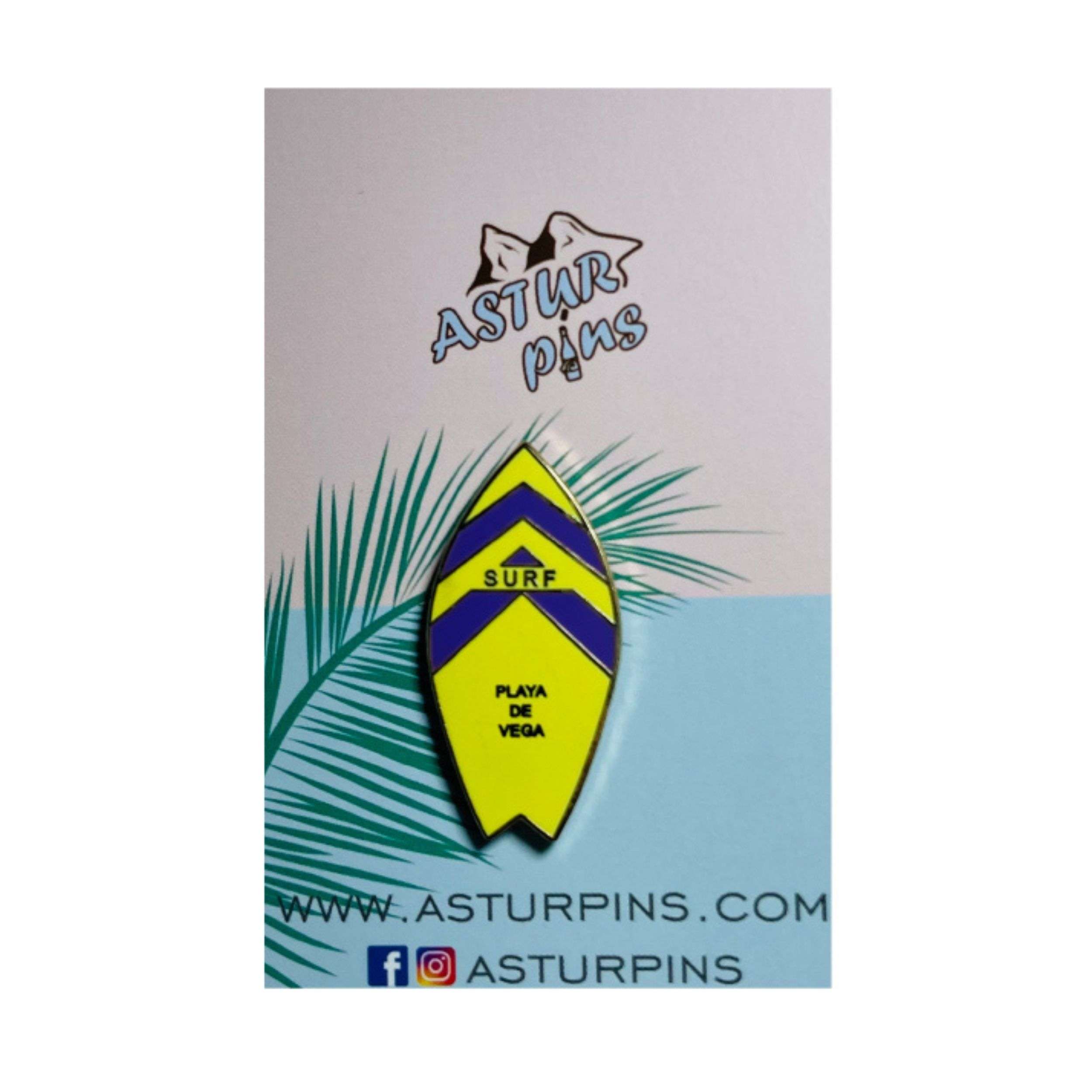 PIN TABLA SURF AMARILLA PLAYA DE VEGA ASTURIAS