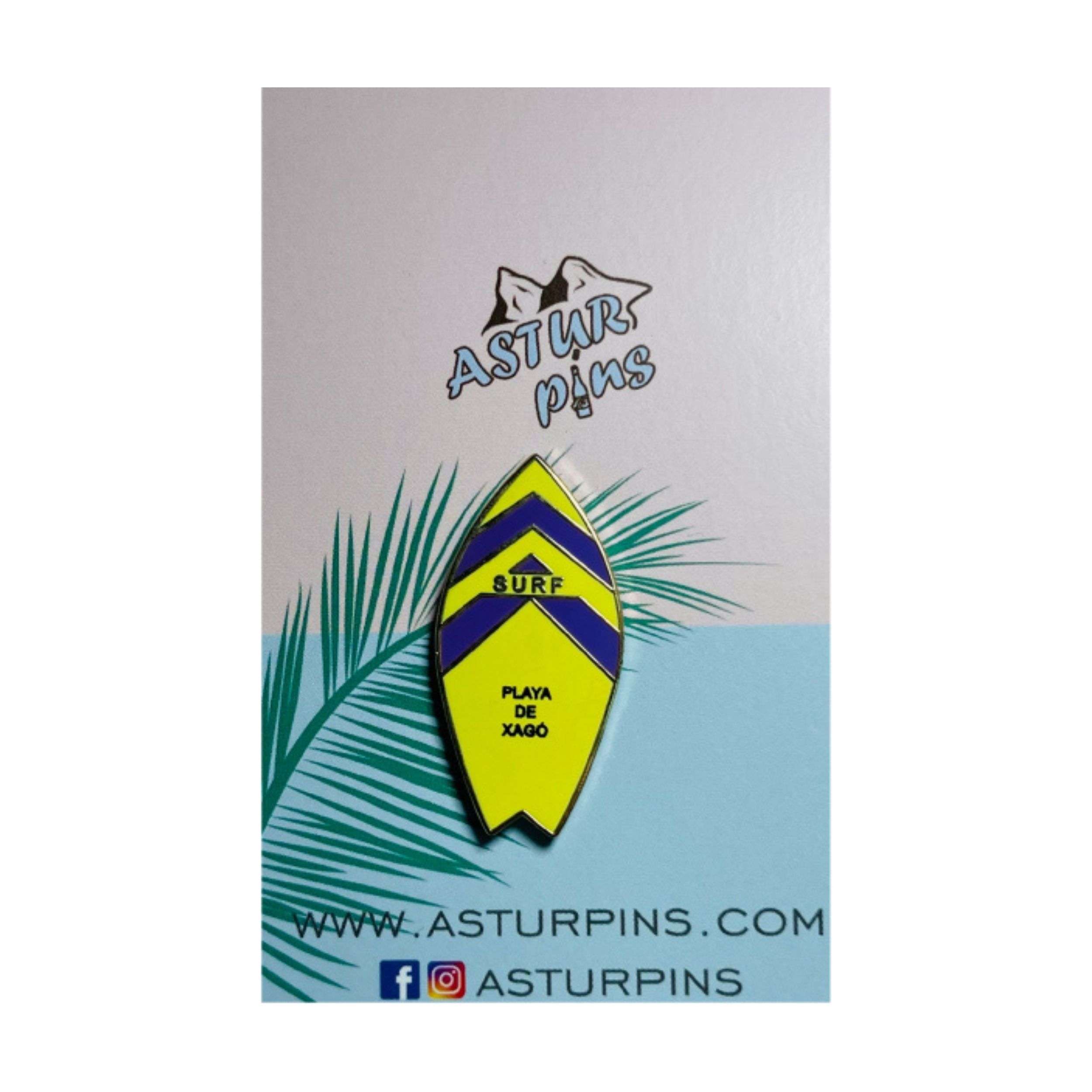 PIN TABLA SURF AMARILLA PLAYA DE XAGO ASTURIAS