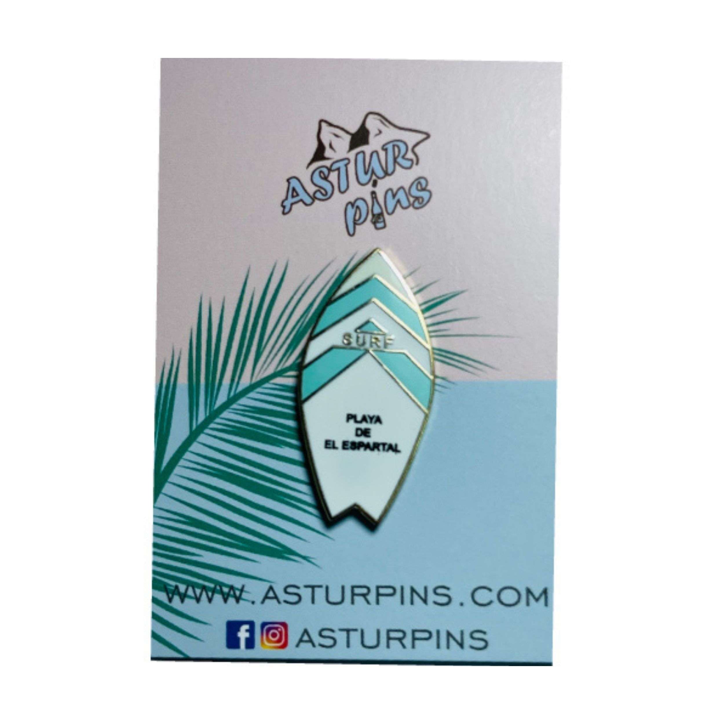PIN TABLA SURF AZUL PLAYA DE EL ESPARTAL ASTURIAS