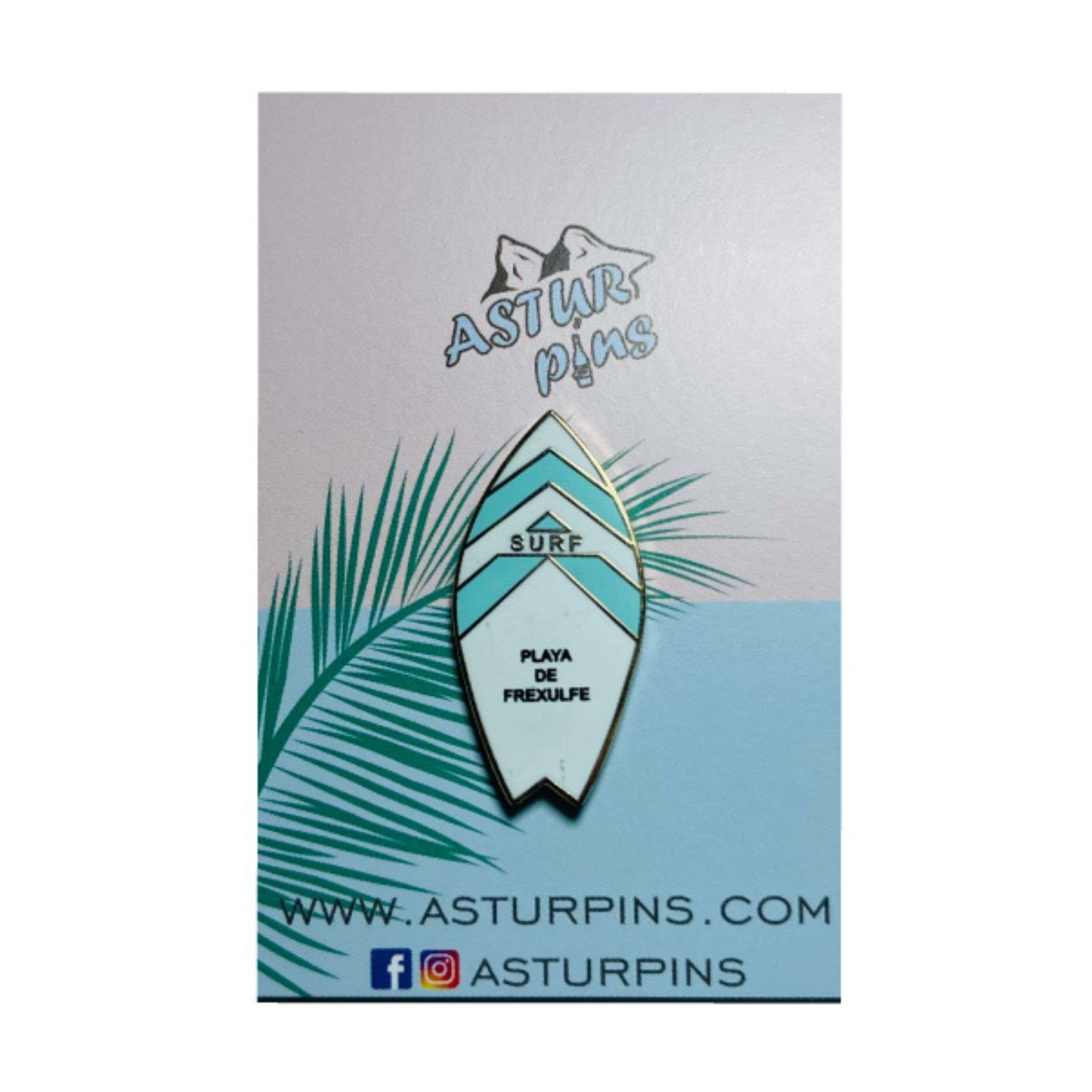 PIN TABLA SURF AZUL PLAYA DE FREXULFE ASTURIAS 2