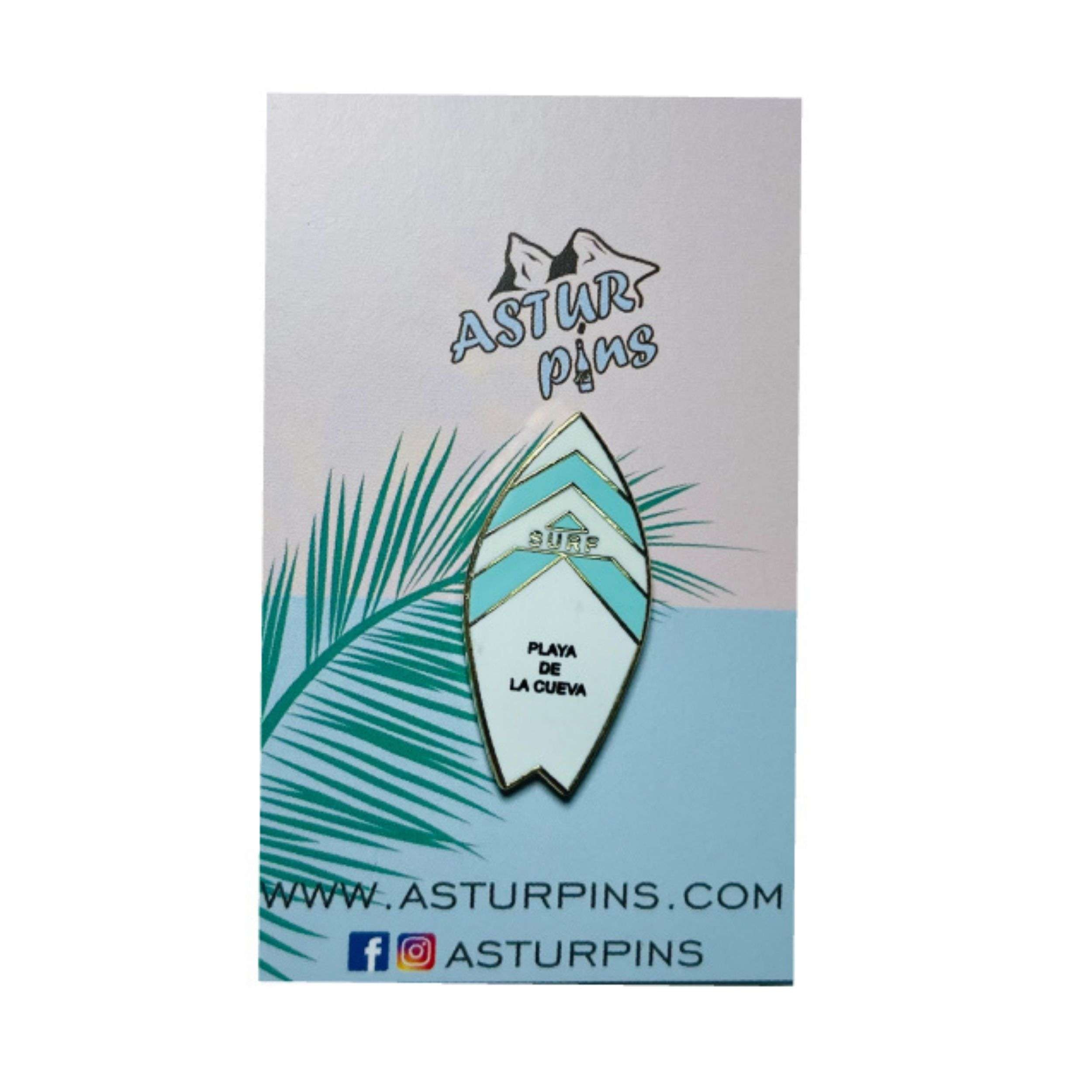 PIN TABLA SURF AZUL PLAYA DE LA CUEVA ASTURIAS 3