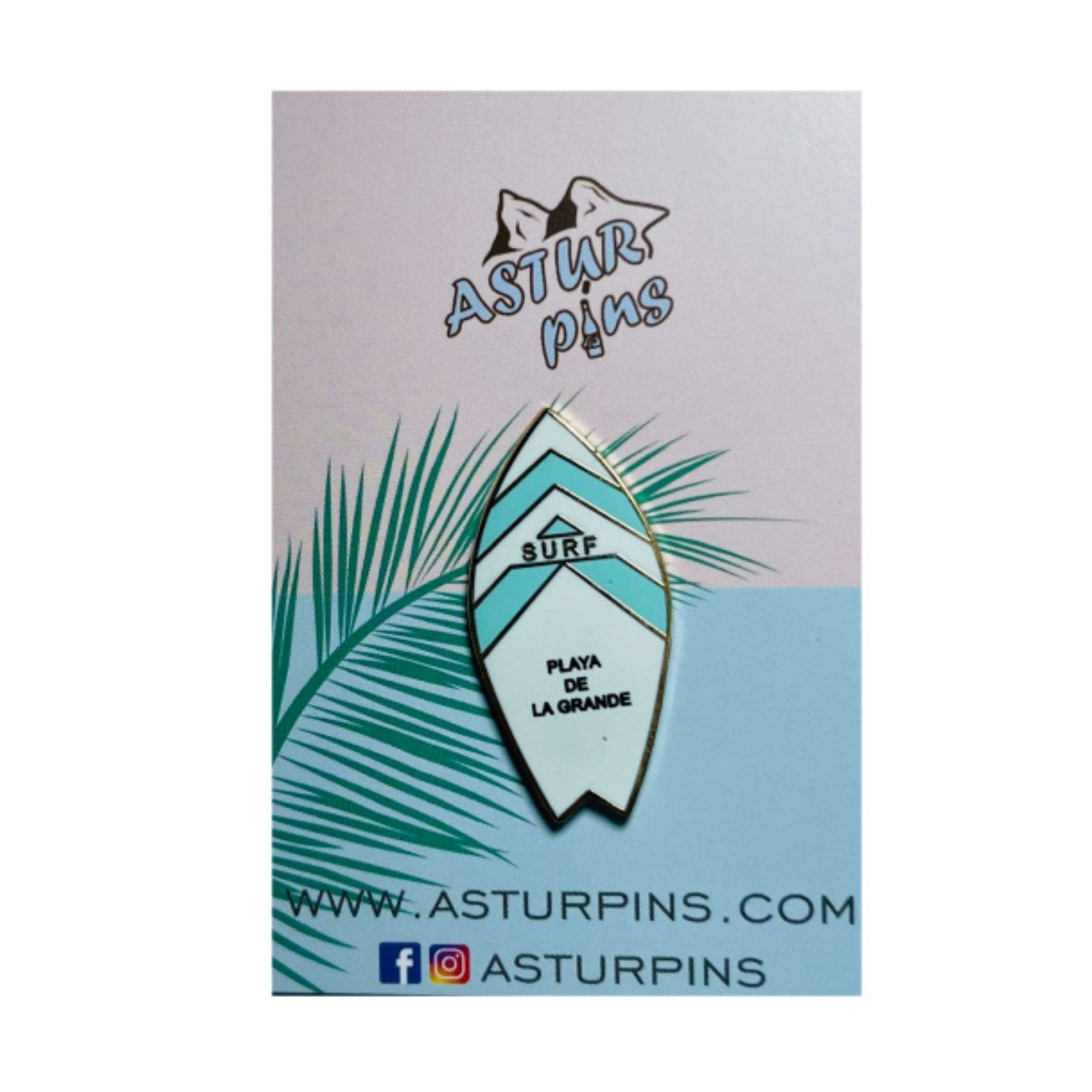 PIN TABLA SURF AZUL PLAYA DE LA GRANDE ASTURIAS 2