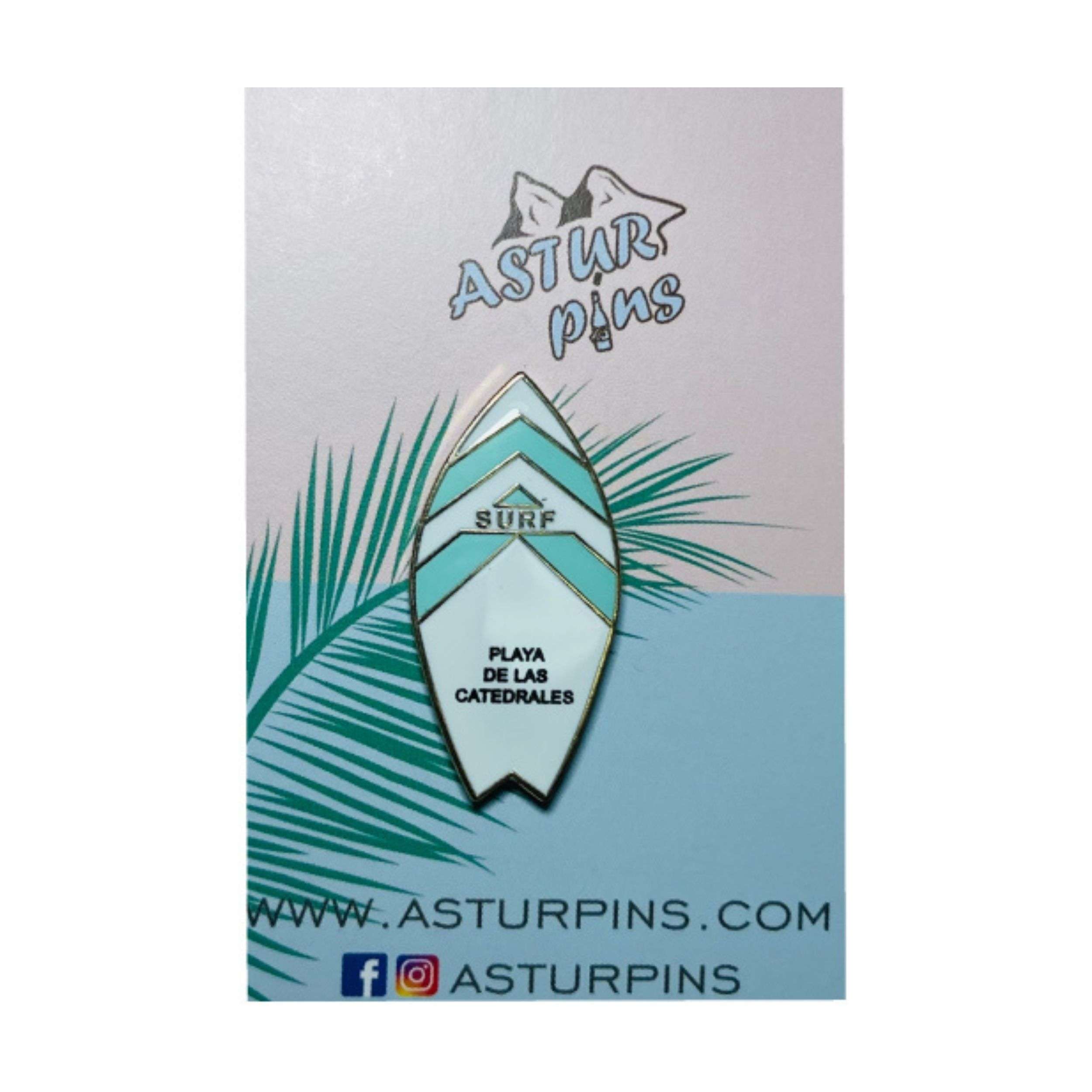PIN TABLA SURF AZUL PLAYA DE LAS CATEDRALES LUGO ASTURIAS 2