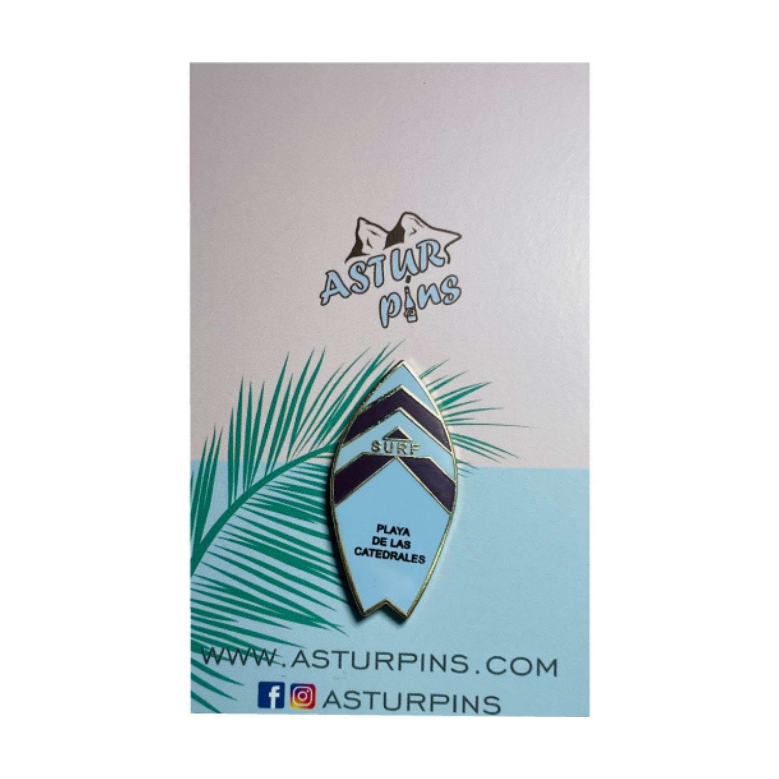 PIN TABLA SURF AZUL PLAYA DE LAS CATEDRALES LUGO ASTURIAS