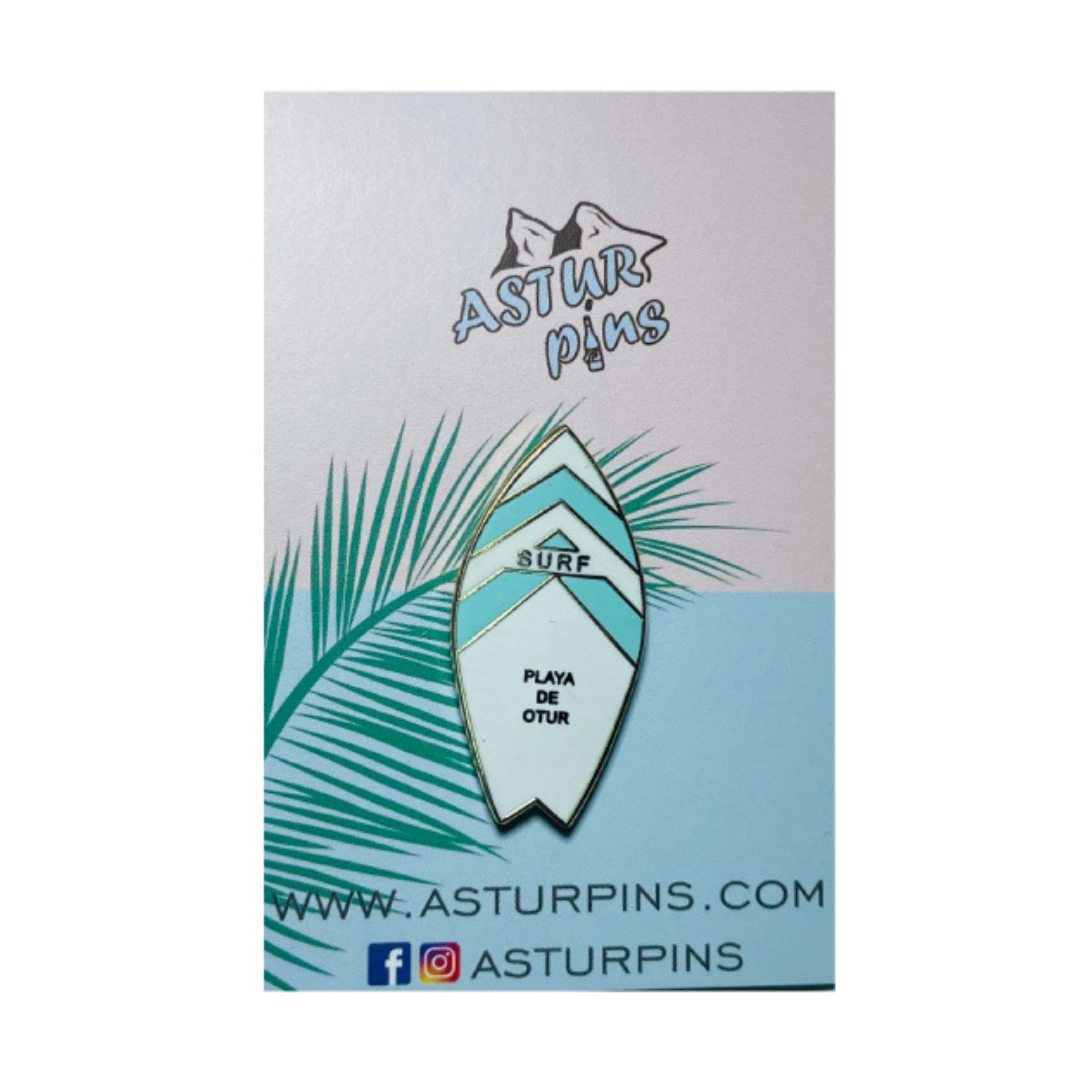PIN TABLA SURF AZUL PLAYA DE OTUR ASTURIAS