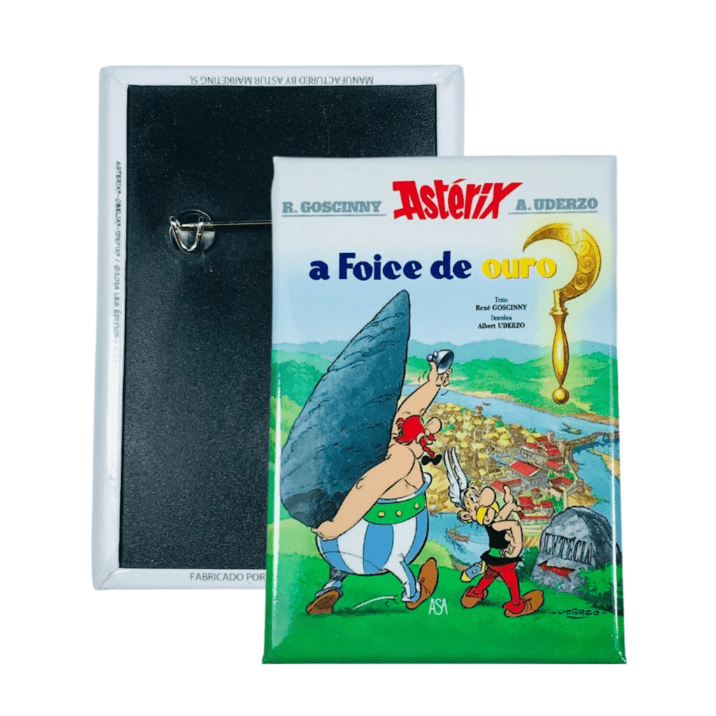 CHAPA © ASTERIX PORTADA COMIC ASTERIX A FOICE DE OURO PORTUGUES